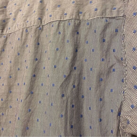Common People short sleeve button down casual micro pinstripe Shirt prep mens L - Picture 5 of 8